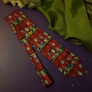 Vtg Mickey & Co. Tie Mickey Mouse Donald Duck Goofy Disney formal resort wear